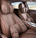 Car Neck Pillow & Lumbar Support for Mazda MX-5 Miata 2019-2023 Ergonomic Breathable Mesh Auto Seat Back Cushion Headrest,Brown-Neck & Lumbar Set