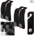 3PCS Car Seat Back Hook, Leather Car Seat Organiser Hooks, Universal Car Back Seat Headrest Hanger ,Car Seat Purse Hook,Car Hanger Storage Car Seat Back Organizer for Bags,Purses, Handbags (Black)