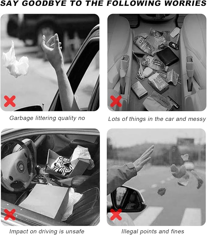 Car Seat Back Organizer, Large Capacity Foldable Car Seat Back Hanging Bag with 3 Extra Pockets, Waterproof Leather Auto Seats Storage Organizer, Car Travel Essentials Accessories (White)