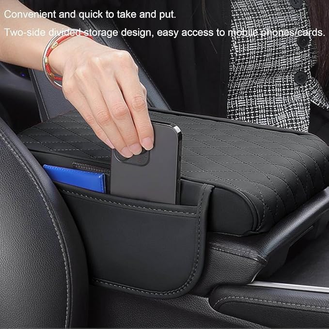 for Subaru Forester SG 2.Gen 2002 2003 2004 2005 2006 2007 2008 Car Center Console Cover, Leather Memory Foam Protection Pad, Hand Rest Pillow with Height Increase, Interior Accessory,Black