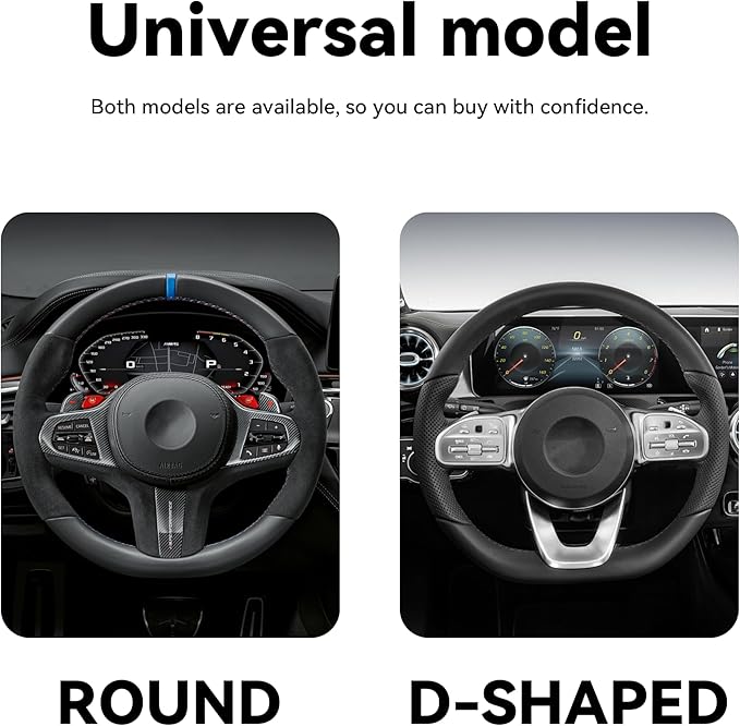 Car Steering Wheel Cover, 15 inch Carbon Fiber Microfiber PU Leather Elastic Steering Wheel Protector for Men Women, Anti-Slip Breathable Car Interior Accessories for Most Cars (Green)