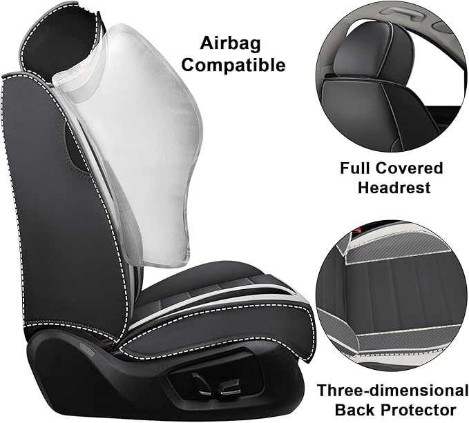 AREKA 2 Seat Covers for Honda Accord 2003-2026 Breathable Car Seat Covers,Anti-Slip Waterproof Car Seat Protectors with Airbag,Automotive Vehicle Cushion with Storage Pockets (Standard,Gray)
