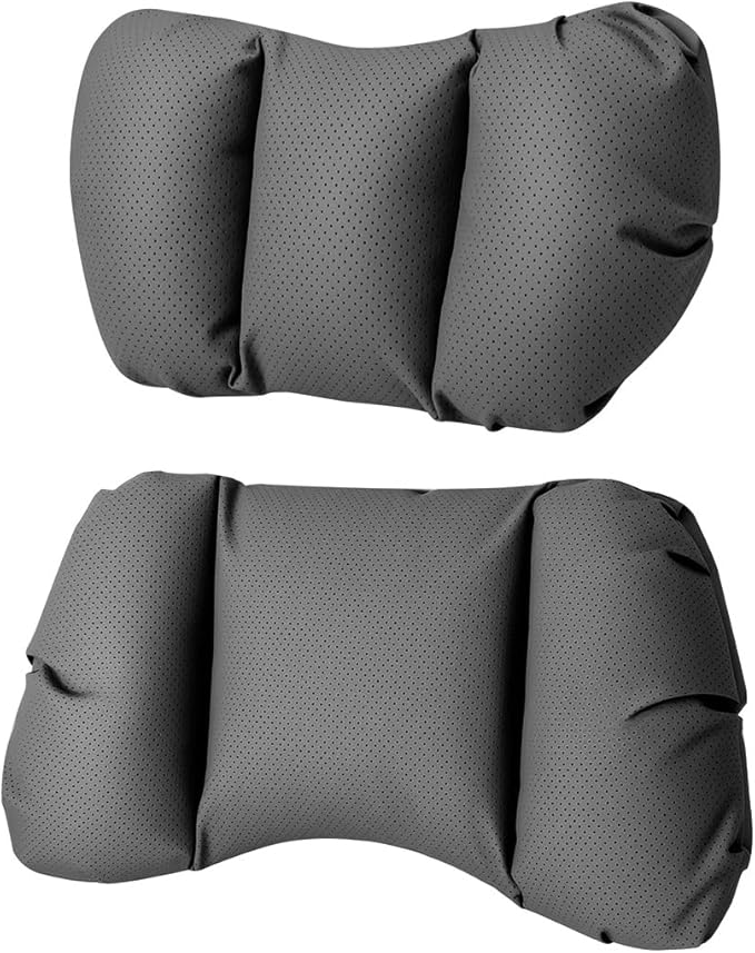 Car Neck Pillow & Lumbar Support for Mazda MX-5 Miata 2019-2023 Ergonomic Breathable Mesh Auto Seat Back Cushion Headrest,Black-Neck & Lumbar Set