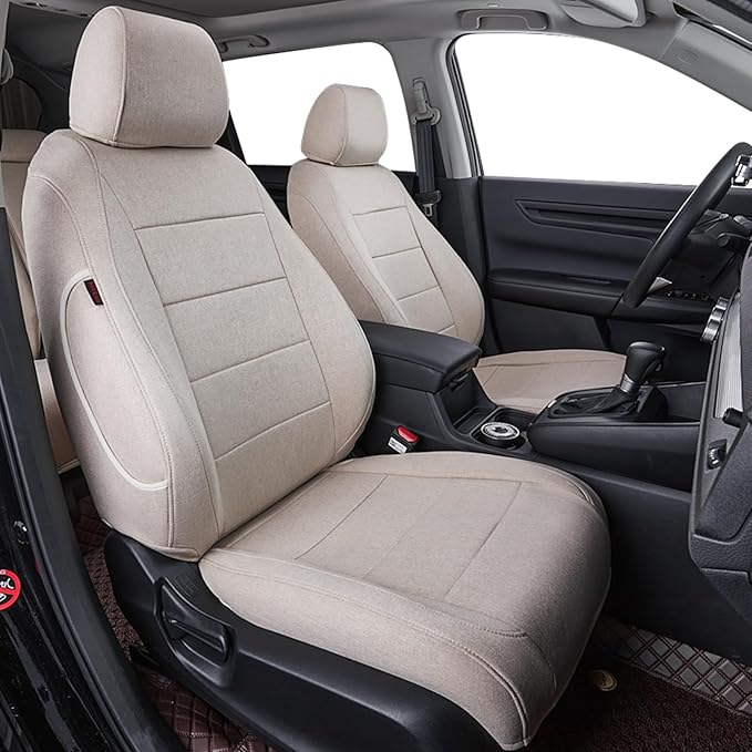 coverdream Custom Seat Covers Compatible with Select Toyota Highlander 2014 2015 2016 2017 2018 2019,Three Row,Second Row 40/60 Split (Beige,Full Set)