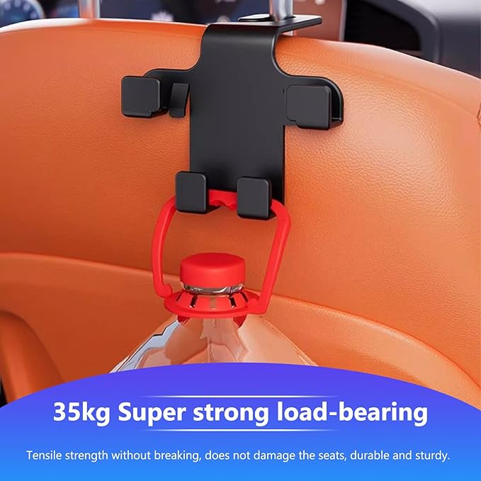 Upgraded Version Car Seat Back Organizer Hook, Multi-Function Auto Accessories with Phone Holder & Storage Hooks for Backseat, Durable ABS Material, Space-Saving Design for Car Interior Organization