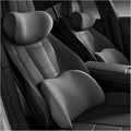 Car Lumbar Support Pillow and Car Neck Pillow Kit for BMW 4 Series 8 Series Convertible, Car Seat Neck Back Rest Pillows, Ergonomic Car Seat Headrest & Lumbar Cushion,B Grey