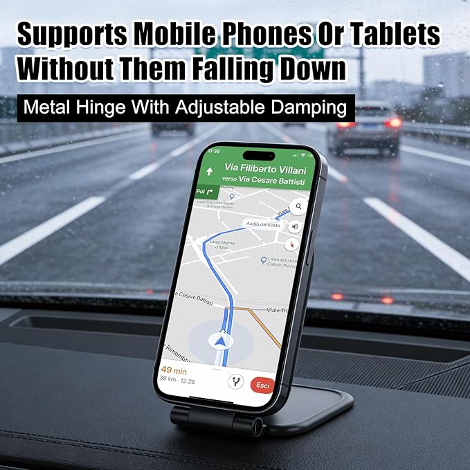 Ultra-Thin Foldable Magnetic Car Phone Mount,Ultrathin Adjustable Magnetic Phone Holde,New Portable Foldable Magnetic Phone Mount, 270°Adjusta ble Cell Phone Holder for Your Car/Gym/Mirror Compatible