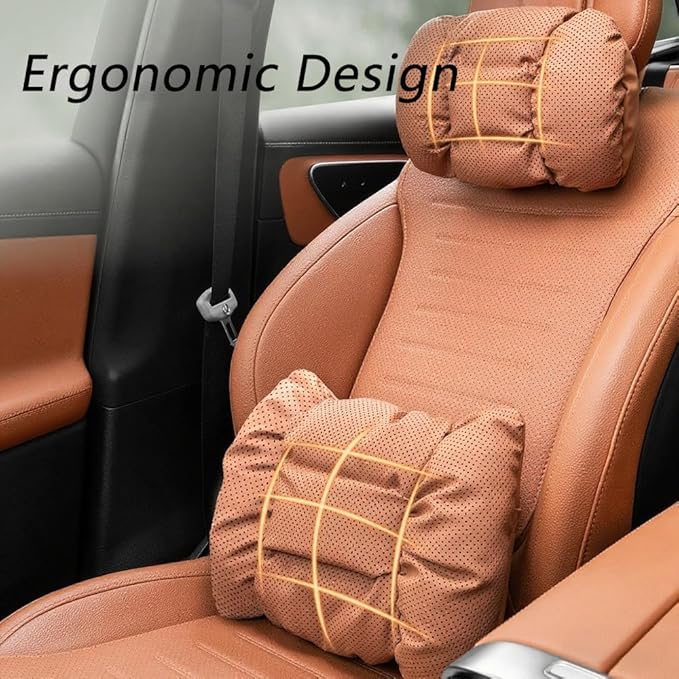 Neck Pillow Automotive Seat Cushions for Honda CR-V 6th/VI V IV III II I RW/RT/RM/RE/RD/Hybrid 2015-2025, Relieving Neck Stiffness Sciatica Relief Car Headrest Lumbar Pillow,Red
