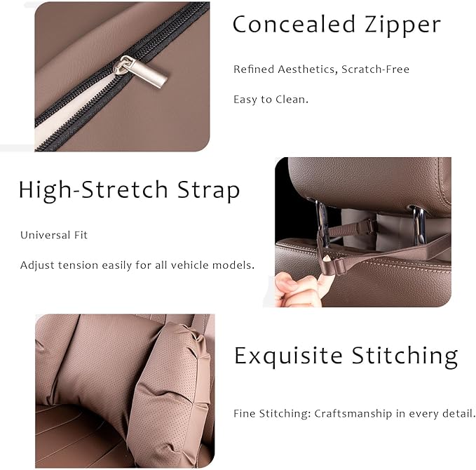 Car Neck Pillow & Lumbar Support for Lincoln Aviator 2020-2024 Ergonomic Breathable Mesh Auto Seat Back Cushion Headrest,Black-Neck & Lumbar Set