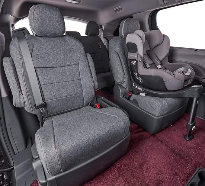 coverdream Highlander Seat Covers Full Set for 2020-2026 Toyota Highlander SUV Seat Cushion,2nd Row Captain Chair,Fully Covered,Breathable Polyester Car Seat Protector (Gray)