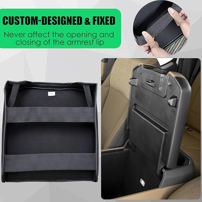 Center Console Cover for Ford F250/F350/F450/F550 2023 2024 2025 2026 Super Duty Bucket Seats, Middle Console Armrest Cover for Ford Super Duty Interior Accessories (Bucket Seat Only)