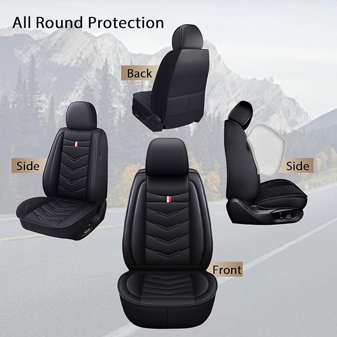 MVRVMV 5-Seat Car Seat Covers for Ford Explorer 2012-2026, Waterproof Non-Slip Wear-Resistant Leather Seat Cover (5 Seat Standard, Black)