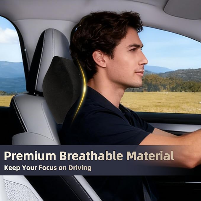 Car Neck & Lumbar Support Pillow Set for Jeep Gladiator, Soft Memory Foam Headrest & Back Cushion, Ergonomic Comfortable Seat Support for Daily Driving and Long Trips Car Interior Accessories