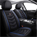 MVRVMV Seat Covers for Ford Escape 2005-2026, Waterproof Leather Auto Seat Cover (2 Seat Standard,Black-Blue)