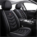 MVRVMV 2-Seat Car Seat Covers for Honda Pilot 2010-2026, Waterproof Non-Slip Wear-Resistant Leather Seat Cover (2 Seat Standard, Black-White)