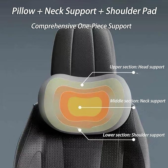 Car Lumbar Support Pillow and Car Neck Pillow Kit for BMW 4 Series 8 Series Convertible, Car Seat Neck Back Rest Pillows, Ergonomic Car Seat Headrest & Lumbar Cushion,A Black