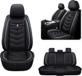 MVRVMV 5-Seat Car Seat Covers for Honda Pilot 2010-2026, Waterproof Non-Slip Wear-Resistant Leather Seat Cover (5 Seat Standard, Black-White)