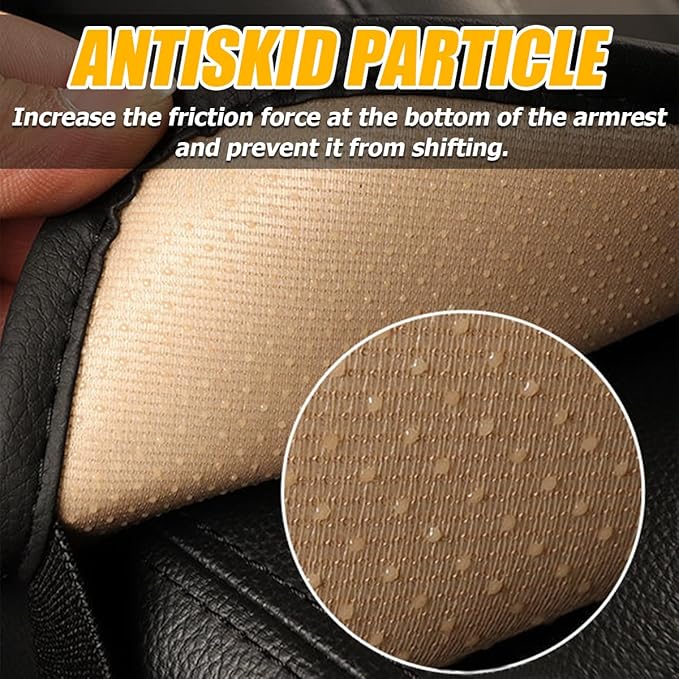 Car Center Console Cover, Leather Memory Foam Vehicle Arm Rest Cushion Pad, Waterproof Automotive Interior Armrest Seat Box Protector Accessories, Universal for SUV, Sedan, Truck (Brown)