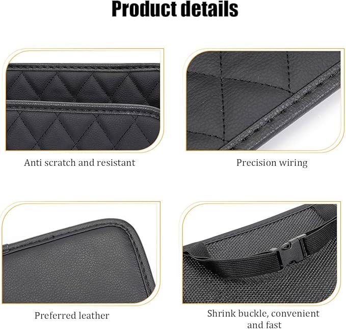 Car Seat Back Organizer, Leather Multipurpose Automotive Hanging Storage Bag Pockets, Vehicle Interior Backseat Trash Bag Can Organizer Accessories, Universal for Most Cars (Green)