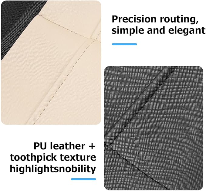 Car Seat Back Organizer, Multipurpose Leather Vehicle Backseat Hanging Bag Holder with Pockets, Large Capacity Automotive Interior Storage Box Accessories, Universal Fit (Black)