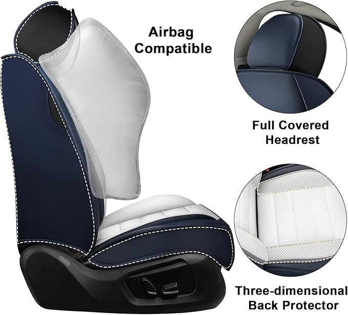 AREKA 2 Seat Covers for Honda Accord 2003-2026 Breathable Car Seat Covers,Anti-Slip Waterproof Car Seat Protectors with Airbag,Automotive Vehicle Cushion with Storage Pockets (Standard,Blue)