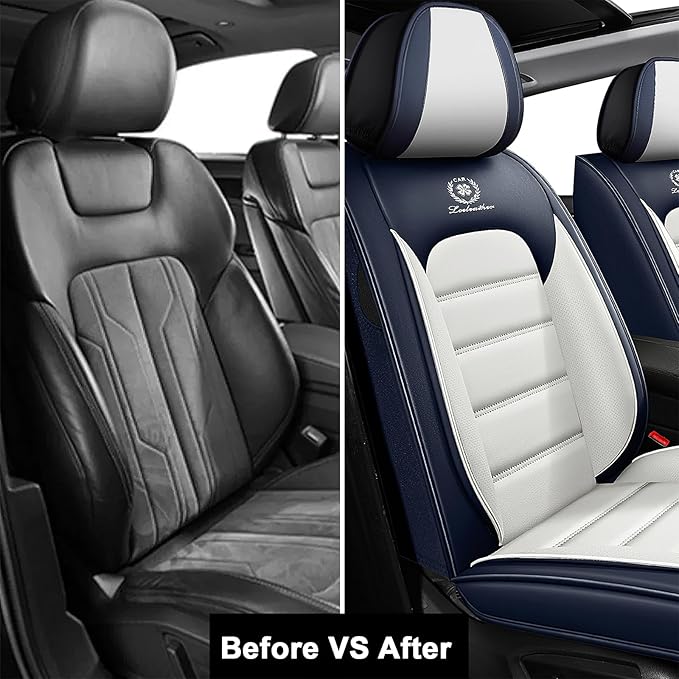 AREKA 2 Seat Covers for Honda Accord 2003-2026 Breathable Car Seat Covers,Anti-Slip Waterproof Car Seat Protectors with Airbag,Automotive Vehicle Cushion with Storage Pockets (Standard,Blue)
