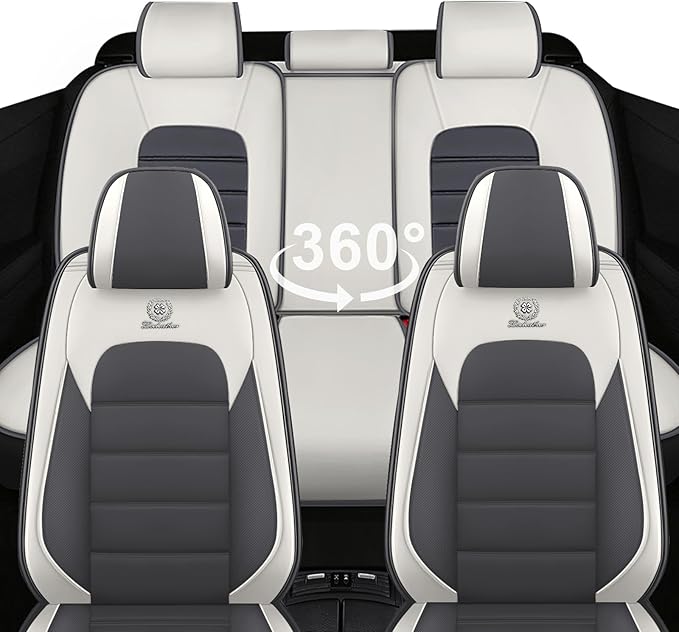 AREKA 5 Seat Covers for Honda Accord 2003-2026 Breathable Car Seat Covers,Anti-Slip Waterproof Car Seat Protectors with Airbag,Automotive Vehicle Cushion with Storage Pockets (Standard,Gray)