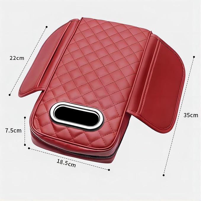 Car Armrest Pads for Hyundai Santa Fe Sport 2013 2014 2015 2016 2017 2018,Leather Center Console Covers Waterproof Anti-Slip Scratch Comfortable Automobile Protective Accessories,Grey