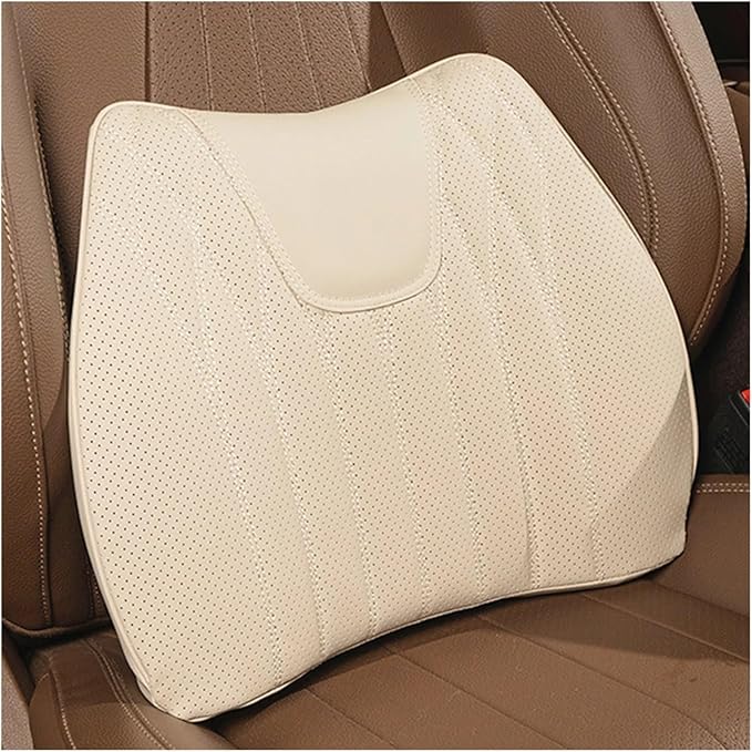KAnduo M Car Seat Cushion for BMW All Model I3 I4 I8 X1 X2 X3 X4 X5 X5M X6 X7 Z4 Car Lumbar Support Pillow Auto Seat Waist Back Cushion Y (Color : Beige C)