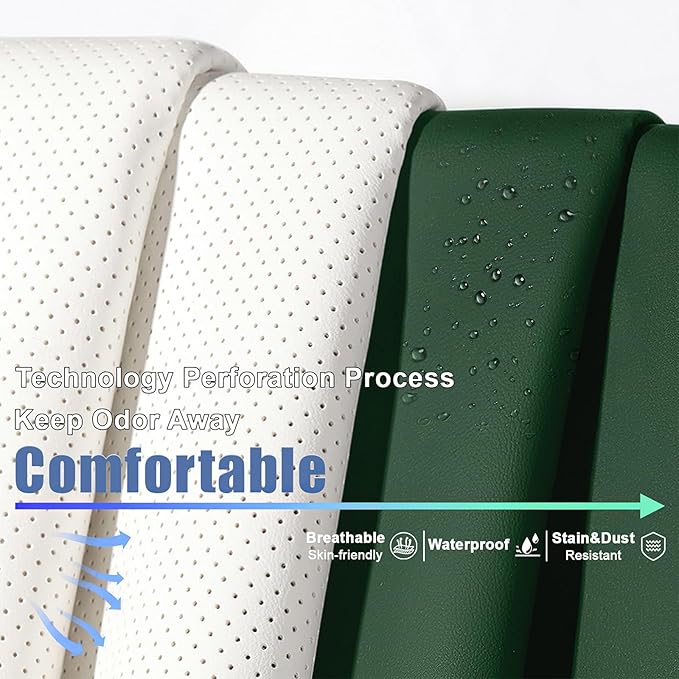 AREKA 2 Car Seat Covers for Honda Accord 2003-2026 Breathable Leather,Waterproof Car Seat Protectors with Comfort Headrest Pillows,Automotive Vehicle Cushion with Storage Pockets (Luxury,Green)