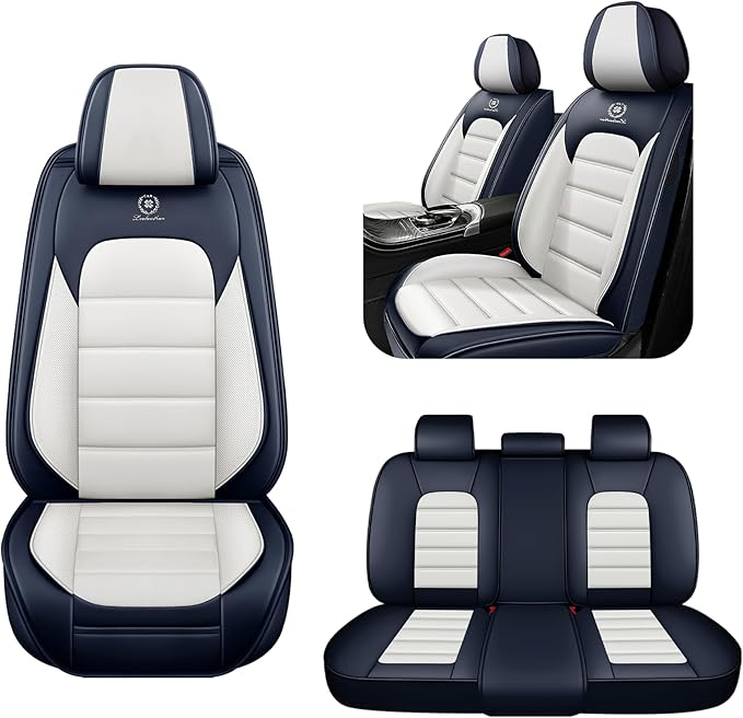 AREKA 5 Seat Covers for Honda Accord 2003-2026 Breathable Car Seat Covers,Anti-Slip Waterproof Car Seat Protectors with Airbag,Automotive Vehicle Cushion with Storage Pockets (Standard,Blue)