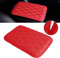 x xotic tech Car Center Console Cushion Pad, Universal Waterproof Leather Armrest Seat Box Cover Protector Auto Interior Accessories for Most Cars, SUV, Truck 7.8" x 12" (Red)