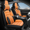 AREKA 2 Car Seat Covers for Honda Accord 2003-2026 Breathable Leather,Waterproof Car Seat Protectors with Comfort Headrest Pillows,Automotive Vehicle Cushion with Storage Pockets (Luxury,Orange)