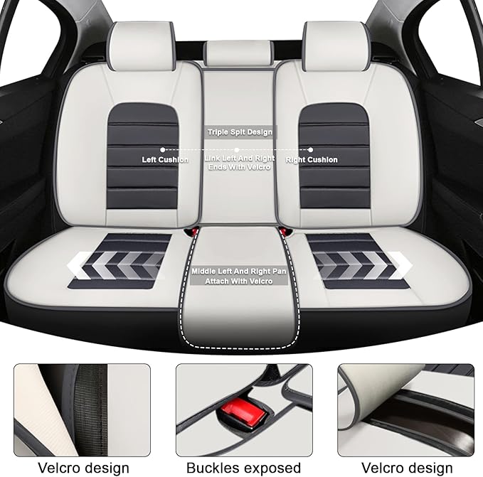 AREKA 5 Seat Covers for Honda Accord 2003-2026 Breathable Car Seat Covers,Anti-Slip Waterproof Car Seat Protectors with Airbag,Automotive Vehicle Cushion with Storage Pockets (Standard,Gray)