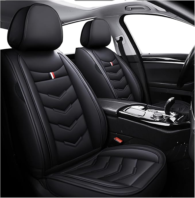 MVRVMV 2-Seat Car Seat Covers for Ford Explorer 2012-2026, Waterproof Non-Slip Wear-Resistant Leather Seat Cover (2 Seat Standard, Black)