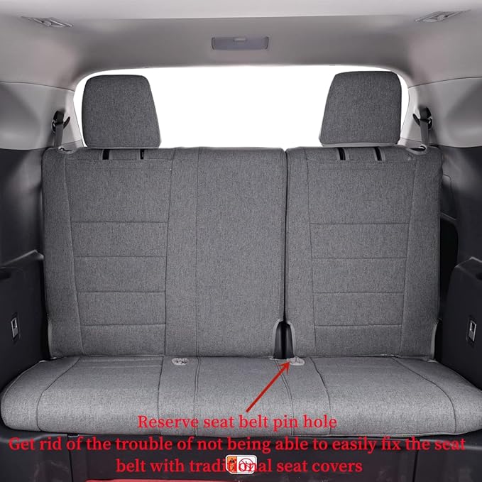 coverdream Custom Seat Covers Compatible with Select Toyota Highlander 2014 2015 2016 2017 2018 2019,Three Row,Second Row Captain Chair (Gray,Full Set)