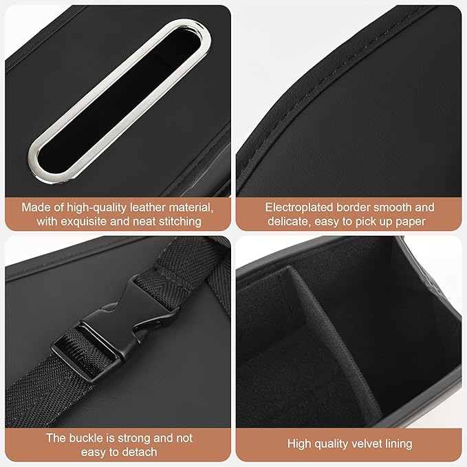 JEYODA Car Seat Back Organizer with 2 Drink Cup Holder,Car Tissue Holder and Storage Box Hook, 3 in 1 Multifunctional Storage for Food Drink Phone, Travel Accessories (Black)