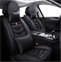 MVRVMV Luxury Car Seat Covers for Honda Pilot 2010-2026, Nappa Leather Auto Seat Cover with 2 Neck Pillows and 2 Lumbar Supports (2 Seat Luxury, Black)