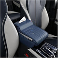 Car Center Console Armrest Pillow for Toyota Camry Auris Aygo Yaris Corolla Supra Highlander,Auto Anti-Scratch Memory Foam Center Console Pad,Leather Arm Rest Protector Cushion,Blue