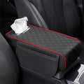 Car Armrest Pads for Hyundai Santa Fe Sport 2013 2014 2015 2016 2017 2018,Leather Center Console Covers Waterproof Anti-Slip Scratch Comfortable Automobile Protective Accessories,Black-Red