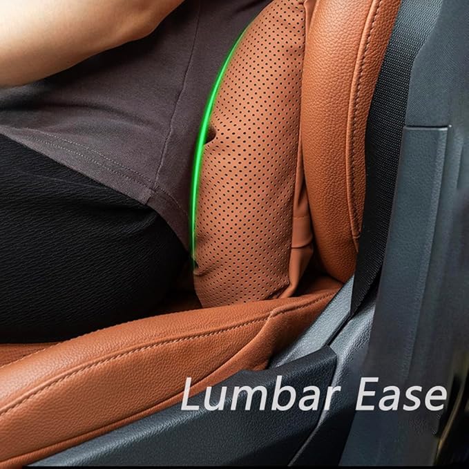 Neck Pillow Automotive Seat Cushions for Mercedes Benz GLS/AMG X167 X166 SUV 2015-2025, Relieving Neck Stiffness Sciatica Relief Car Headrest Lumbar Pillow,Brown