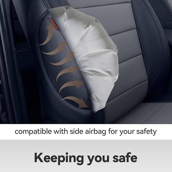 Full Set Highlander Seat Covers for 2020-2026 Toyota Highlander Suv Seat Cushion,2nd Row Captain Chair,Fully Covered,Luxury Waterproof Leather Car Seat Protector,Fit Like A Glove (Black & Gray)