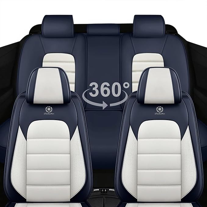 AREKA 5 Seat Covers for Honda Accord 2003-2026 Breathable Car Seat Covers,Anti-Slip Waterproof Car Seat Protectors with Airbag,Automotive Vehicle Cushion with Storage Pockets (Standard,Blue)