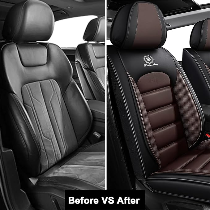AREKA 2 Seat Covers for Honda Accord 2003-2026 Breathable Car Seat Covers,Anti-Slip Waterproof Car Seat Protectors with Airbag,Automotive Vehicle Cushion with Storage Pockets (Standard,Brown)