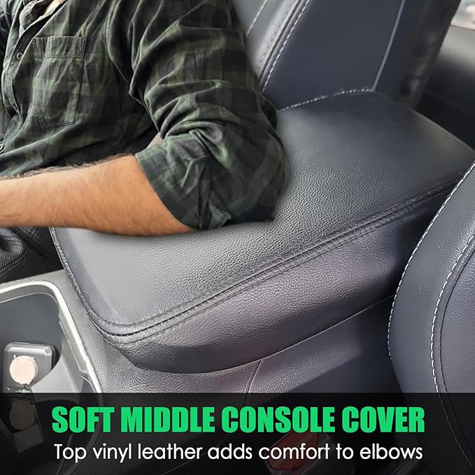 Center Console Cover for Chevy Impala 2014-2020- Leather Center Armrest Lid Cover for Chevrolet Impala Interior Accessories 2014 2015 2016 2017 2018 2019 2020