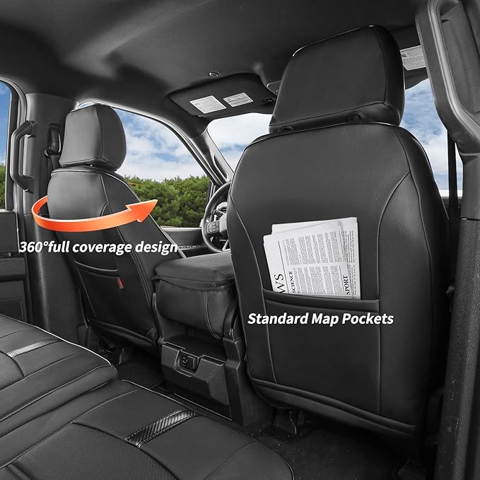 coverdream Highlander Leather Seat Covers Full Set for 2020-2026 Toyota Highlander SUV Seat Cushion,2nd-Row 40/60 Split Bench Seats,Fully Covered,Luxury Waterproof Car Seat Protector (Black)