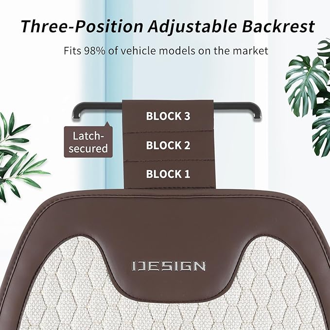 Gripure Breathable Linen Car Seat Cover Protector for Front Seats – Durable, Non-Slip, Airbag Compatible, Universal Fit for Sedans, SUVs, Pickups (2pcs, Beige)