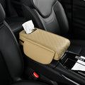 Car Armrest Pad for Hyundai Venue 2020–2025, Center Console Cover with Memory Foam Cushion, Anti-Slip Protector, Arm Rest Cushion Car Interior Accessories,B Beige