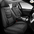 WENNFOUR Car Seat Covers Front Seats Only, Universal Luxury Automotive Car Seat Protector 2 Pack, Waterproof Breathable Leather Car Seat Cushion for Most Vehicles SUV Pick-up Truck Black