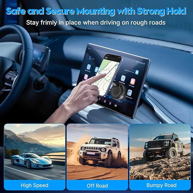 Magnetic Phone Holder for Car - Suction Cup Phone Mount for Magsafe, Universal 360° Dashboard Phone Holder Vacuum Cell Phone Holders for Your Car/Gym/Mirror Car Mount for iPhone & Android